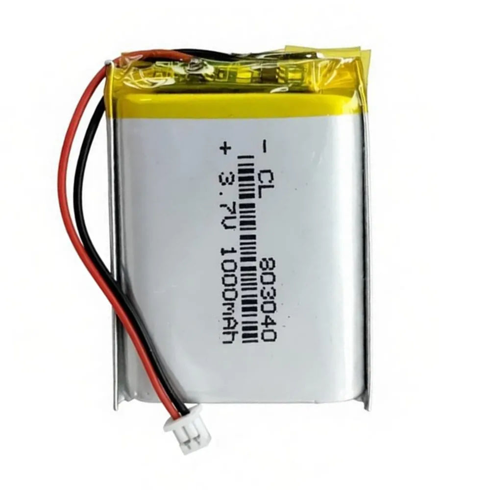 803040 3.7V 1000mAh With JST 1.25mm 2P Plug Lithium Polymer