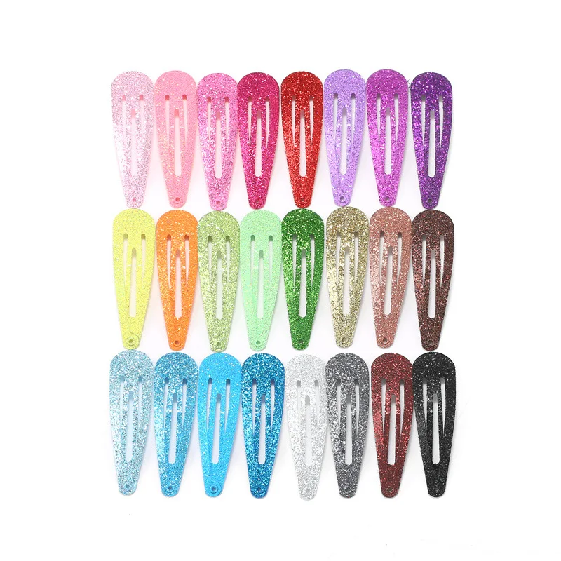 10pcs/set 5cm Children Hair Clips Shining Metal Barrettes Colorful Hairpins BB Clip Girls Hair Accessories