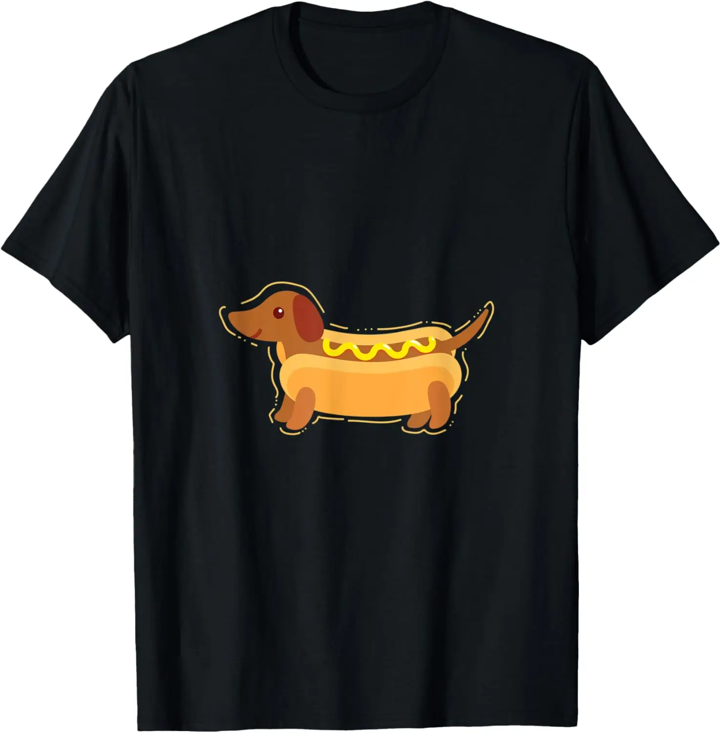 Hot Dog Wiener Dog Dachshund Pun Graphic Tee Casual Cotton Short Sleeve T-Shirt for Men Women