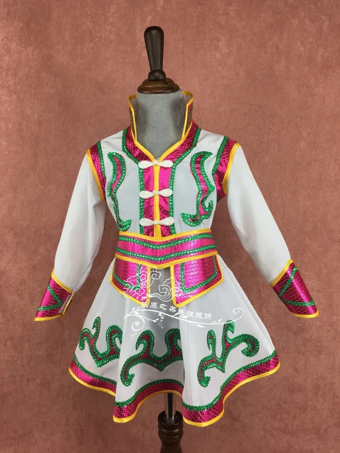 Children's Mongolian dance clothing robe Girls' performance clothing Women's ethnic performance clothing New