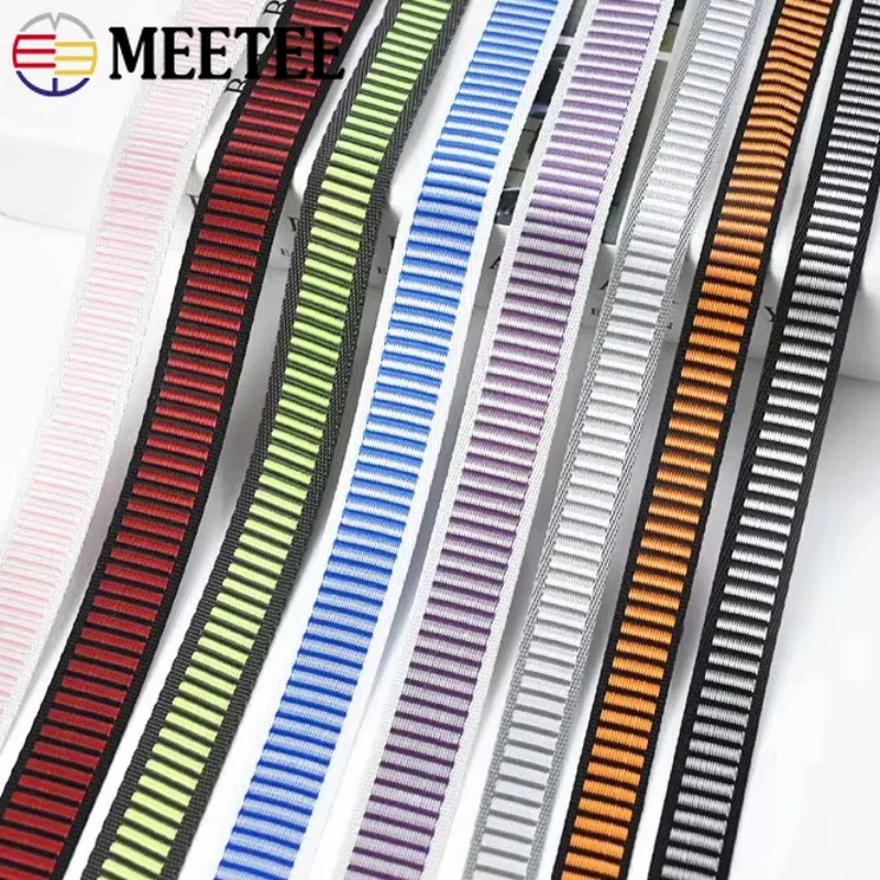 10/20M 15/20mm Nylon Stripe Webbing Tape Bag Strap Luggage Tapes Handmade Decor Ribbon Band Bias Binding DIY Sewing Accessories