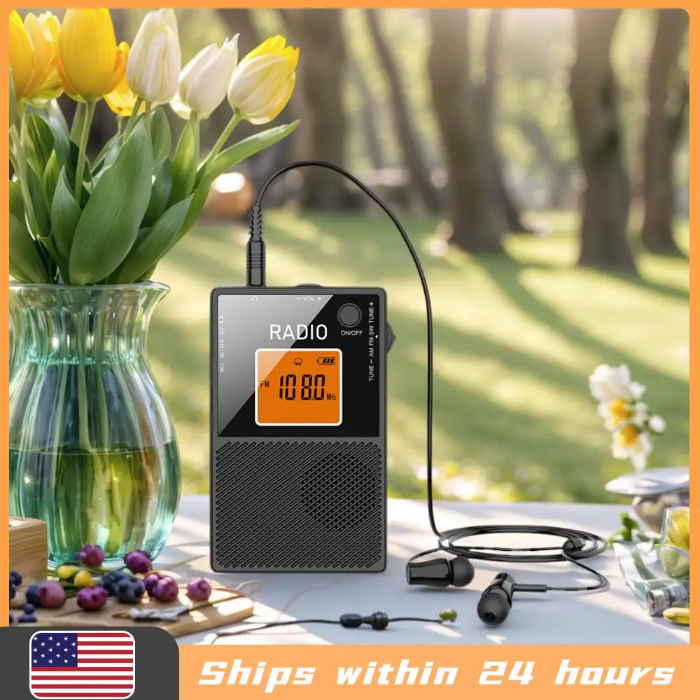 

Портативное AM/FM-радио с зарядкой Type-C, карманный динамик с LCD-подсветкой и стереозвуком для дома и офиса