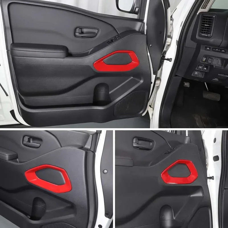 

ABS Carbon Fiber Car Interior Door Panel Frame Cover Decorative Sticker Interior Car Accessories For Nissan Frontier 2022-2024