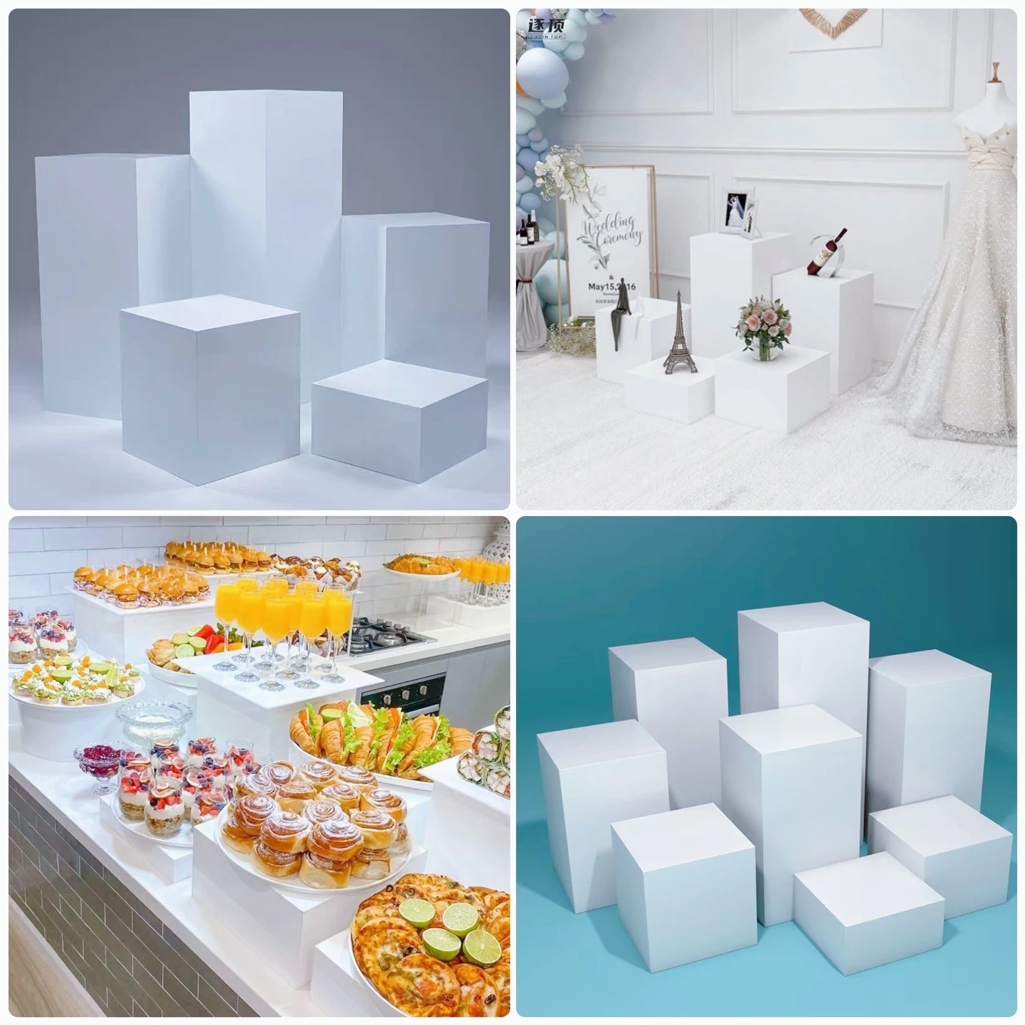 

10pcs White Column Dessert Table Aisle Backdrops Flower Vase Home Hotel Feast Cake Fruits Holder Display Window Centerpiece