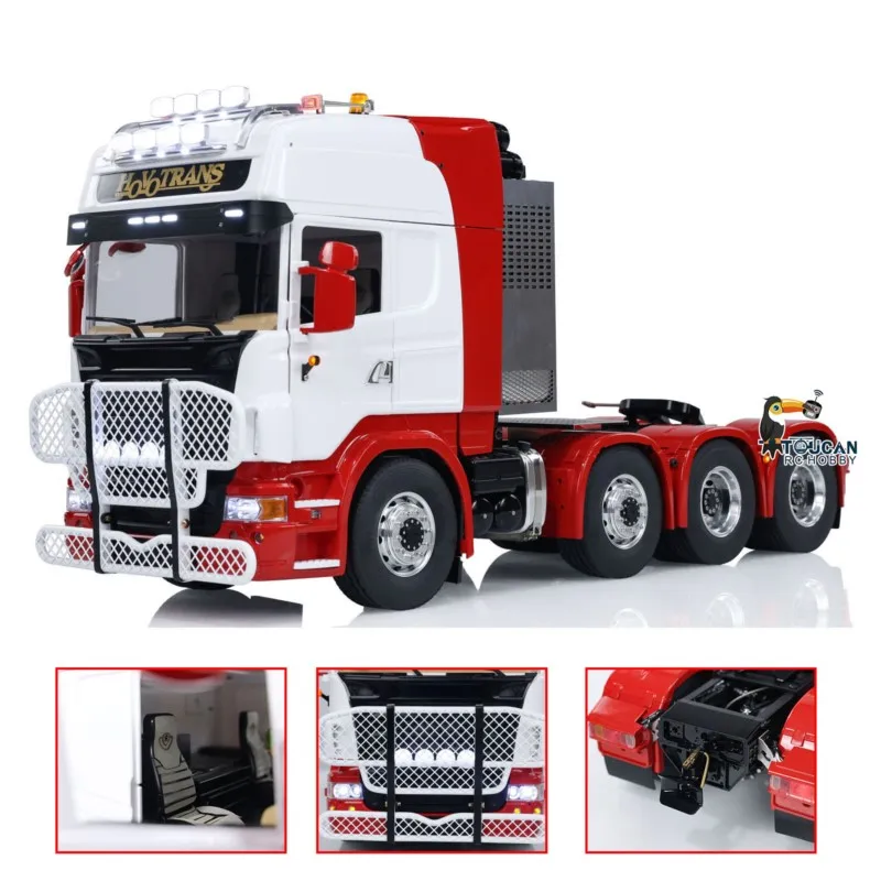 Camión Tractor RC LESU 8X8 1:14 de Metal TOUCAN, Listo para Usar, Radio Control, Transmisión de 2 Velocidades, Luz y Sonido, Modelo de Vehículo THZH1873