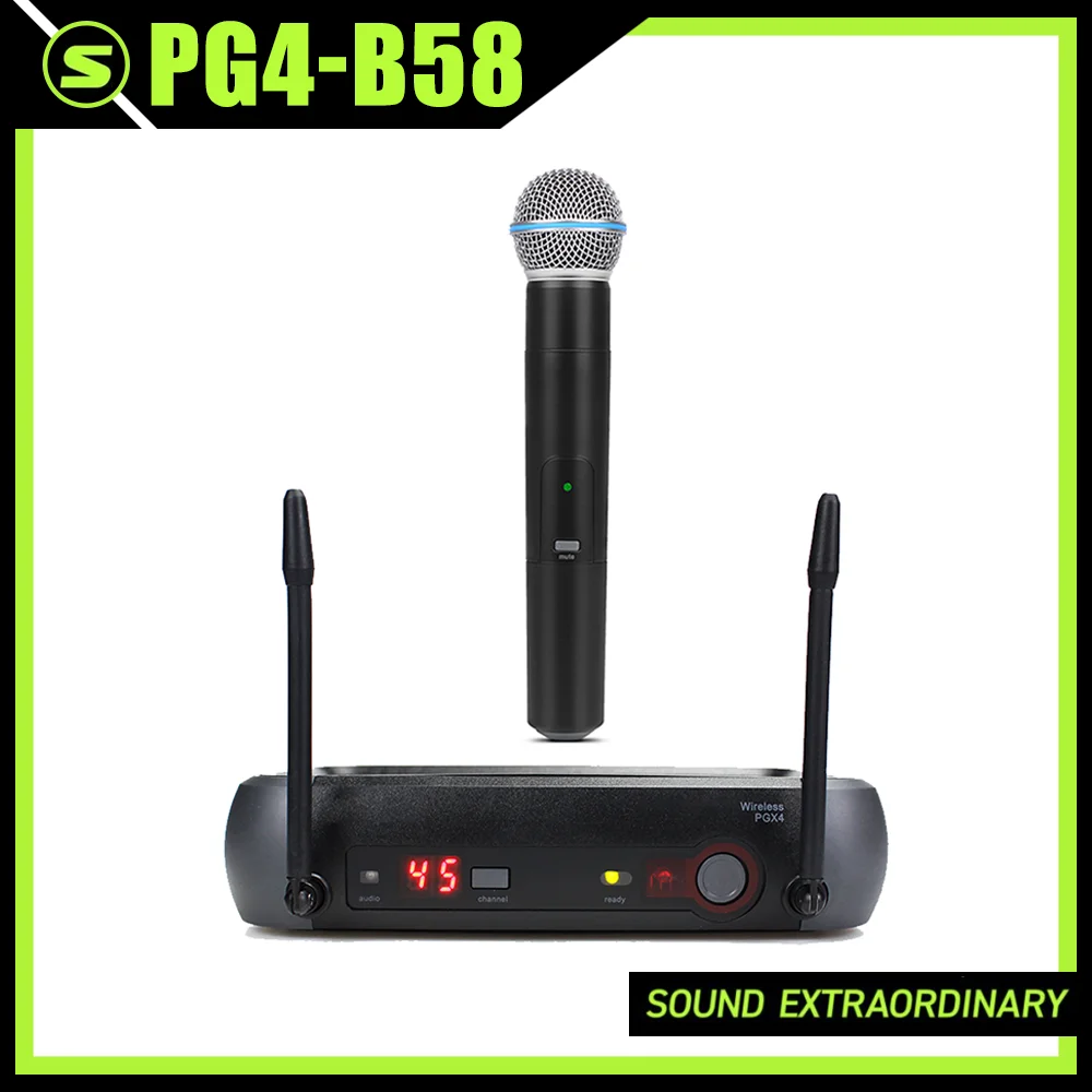 PG4 B58 Professional Wireless Microphone System Handheld Mic For Stage Speech Wedding Show Band Home Party Church