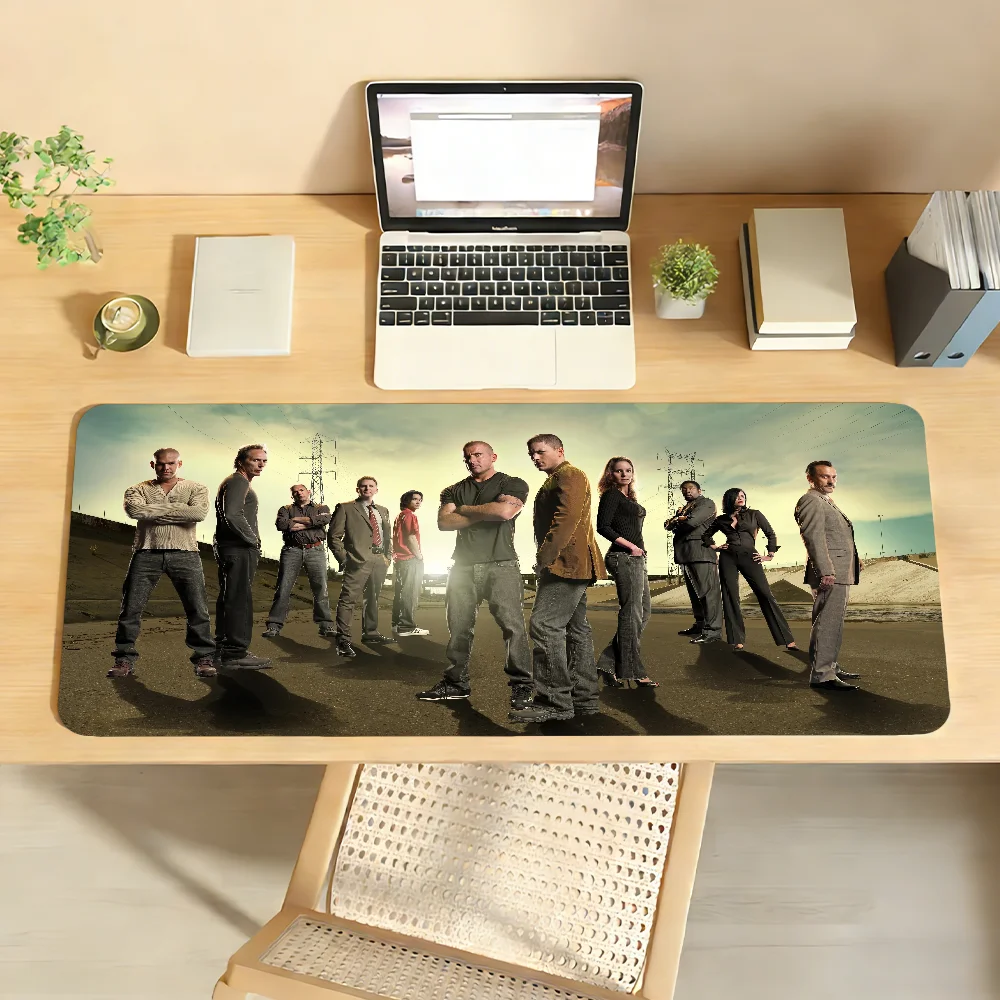 Mouse Pad TV Prison Break Antiderrapante com Borda Costurada, Tapete de Mesa para PC e Laptop, Acessório de Borracha para Teclado de Escritório, Grande Tapete de Jogo XXL