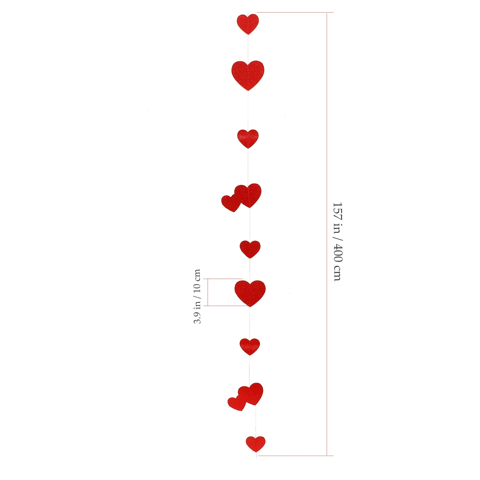 

2 Strings of Heart-Shaped Paper String Decorative Hanging Adorn for Party Scene Festival Background Proposal Event Decoration