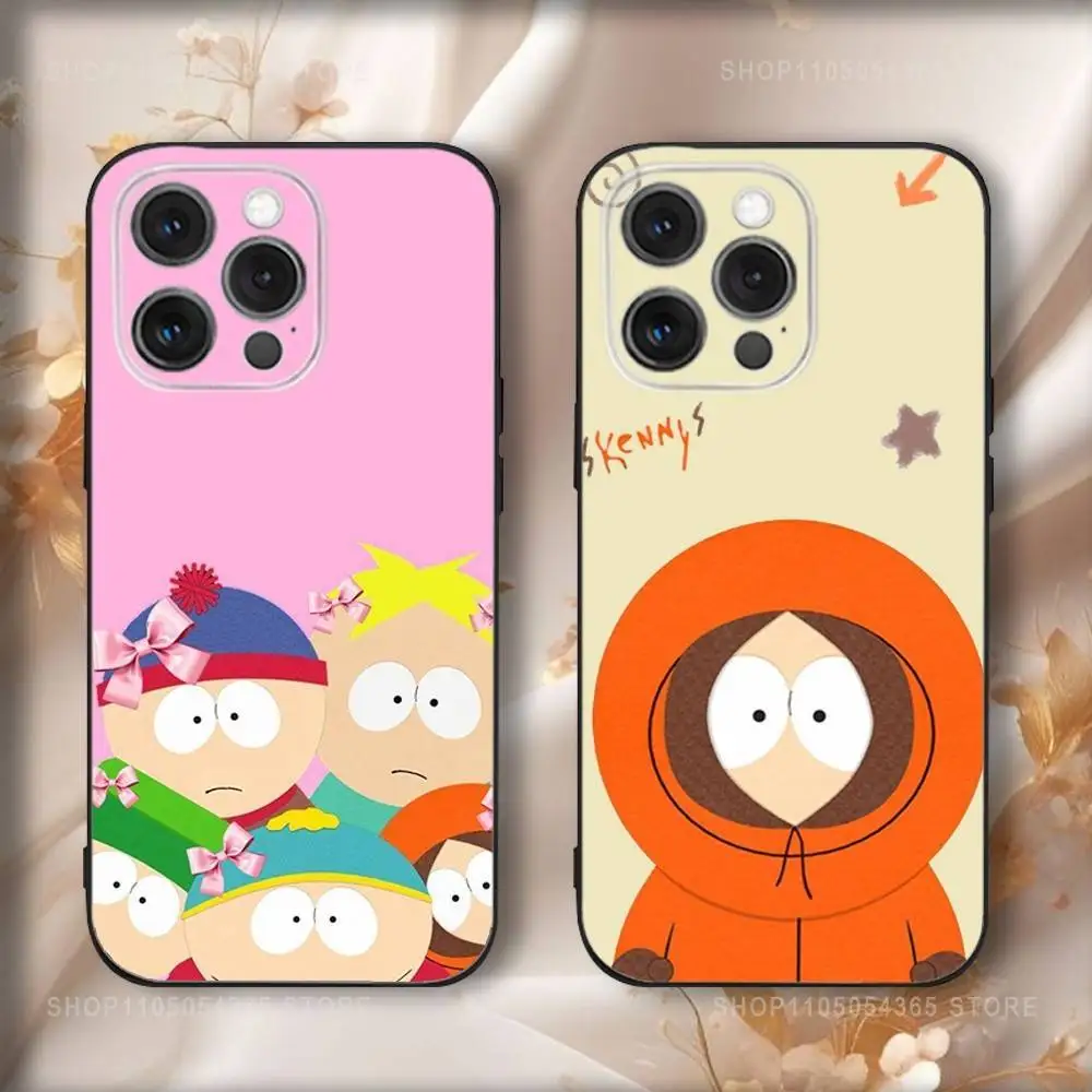 

Cartoon S-Souths P-Parks Phone Case For iPhone16,15,14,13,12,11,Pro,Max,Plus,X,XS,SE4,E,Mini,Soft Black Case