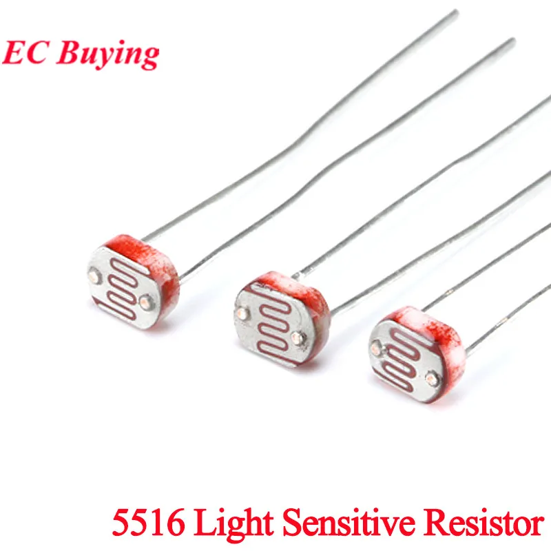 100Pcs/10pcs 5516 Light Sensitive Resistor 5mm Photoresistor Photoelectric Switch Element Photo Detector Dependent LDR GL5516