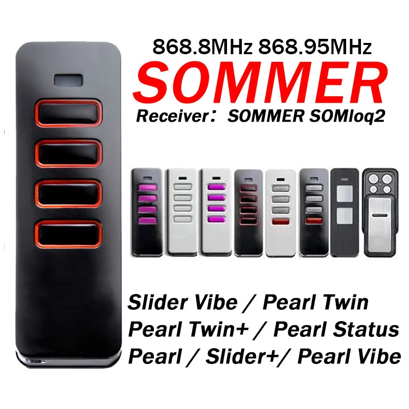 

SOMMER Pearl 4018 4018V000 4019 4019V000 TX55-868-4 TRX55-868-4 TX40-868-4 Vibe Twin Status Garage Door Remote Control 868MHz