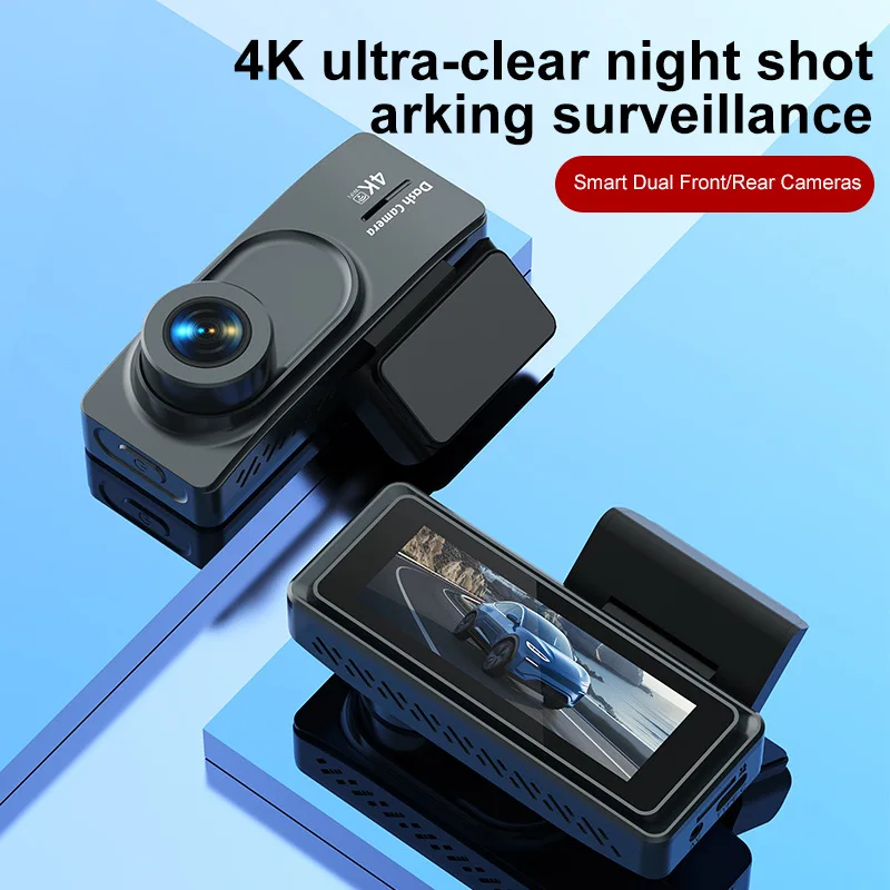 

HONG TONG Car DVR with 4K HD, front and rear dual recording, WiFi, mobile phone connectivity, GPS, and dual lenses