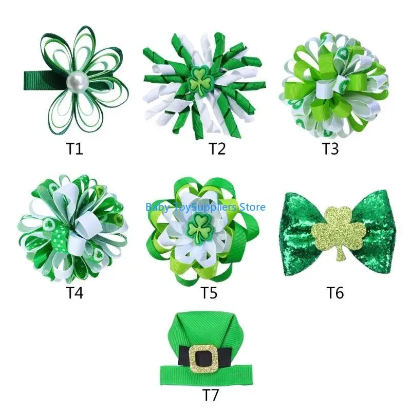 

R1WF Hair Clips for Baby Girls Irish Festival Hair Ornaments Patrick's Hairpins