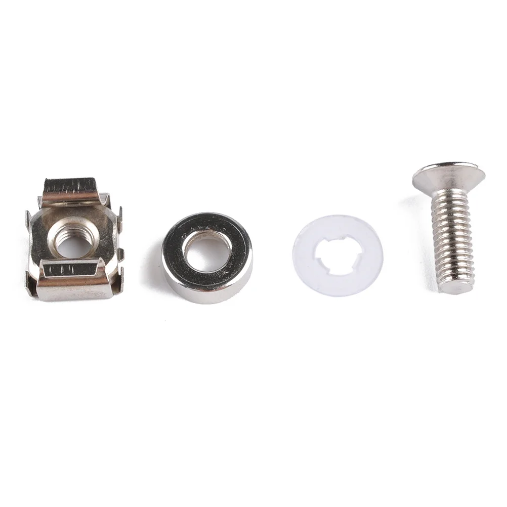 

2Set Cage Nuts and M6x20 Mounting Screws Washers Square Hole Server Rack Cabinet Universal Metric System Durable