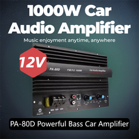 12V 1000W Universal Car Amplifier PA-80D Mono Car Audio Power Sound Amplifiers Powerful Bass Subwoofers Amplifier For Car Modi