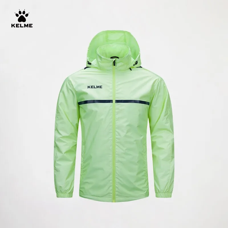 KELME woven wind and rain jacket men's sports casual soccer training running windproof hooded jacket