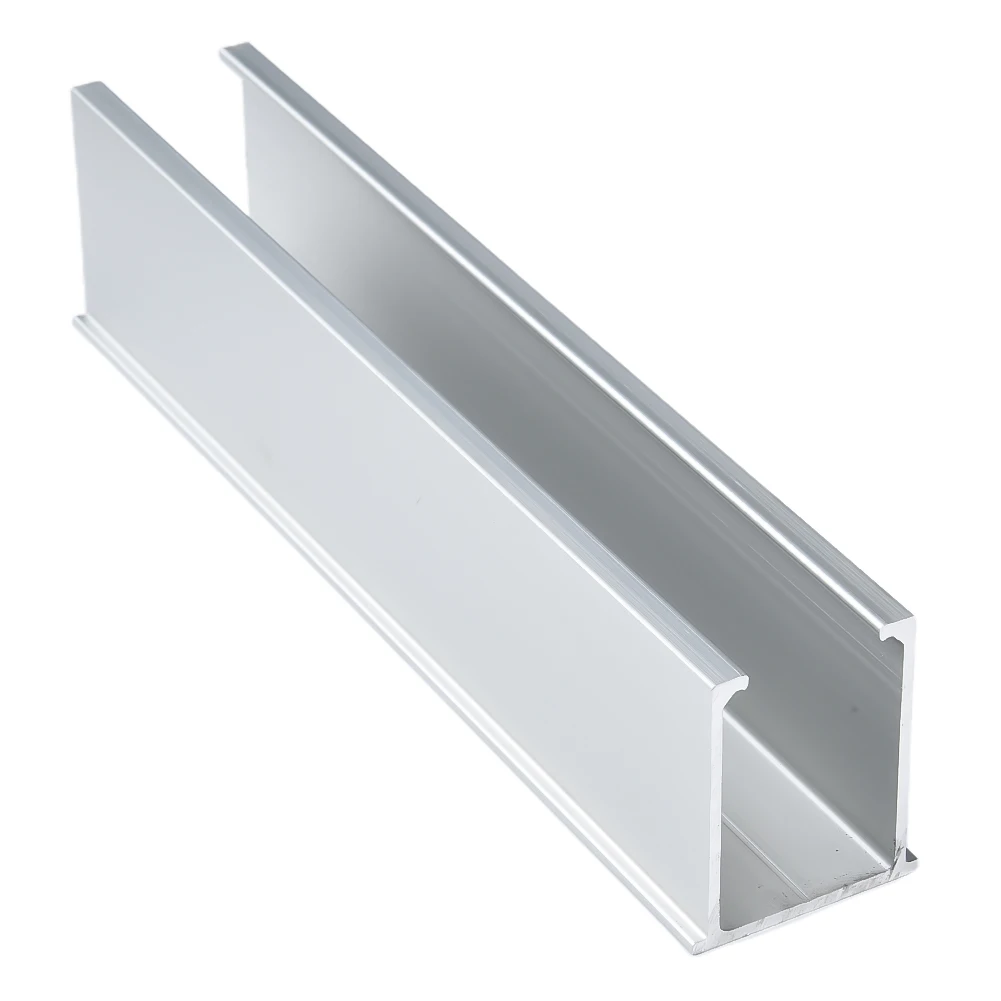 PV Solar Module Mounting Rail Assembly with End and Middle Clamps for Flat Roof Panels Aluminum Alloy Material