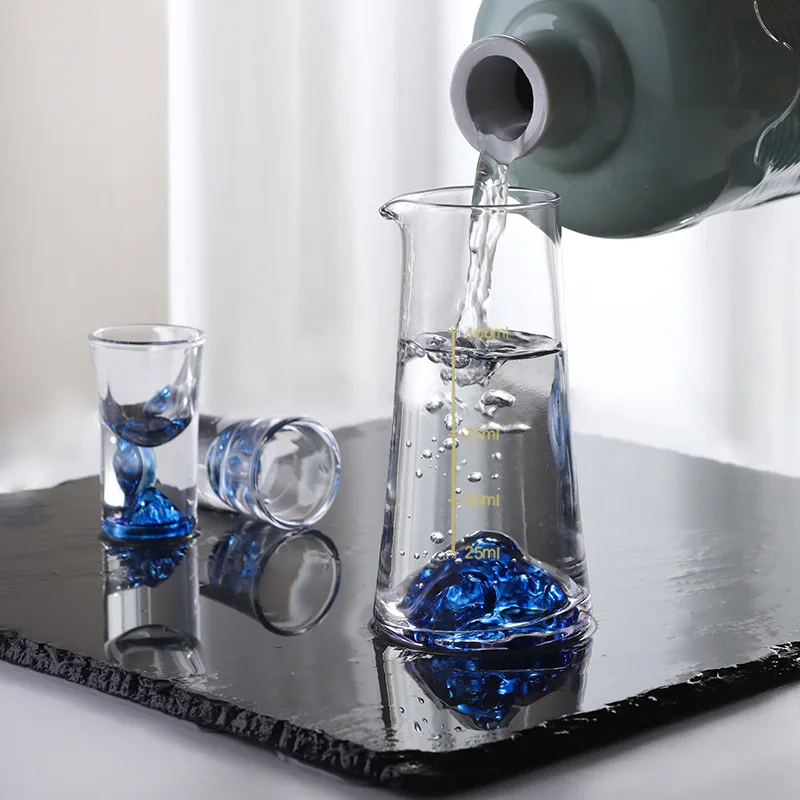 Crystal Liquor Vodka Shot Glass Blue Mountain Wine Glasses Whiskey Glass Spirits Japanese Sake Korean Soju Brandy Shot Cup