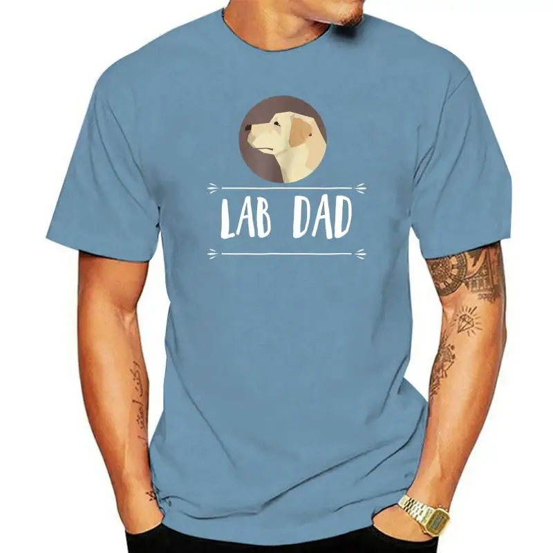 T Shirt-Men's T-Shirt-Black Labrador Retriever Dog Lab Dad! Yellow