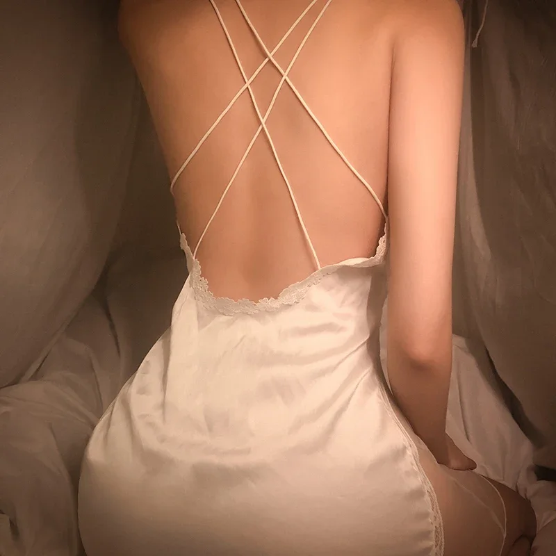 

Summer Pajamas For Women Sleepwear V-Neck Sexy Nightdress Casual Nightgown Comfortable Lace Pajama Solid Color Nightwear