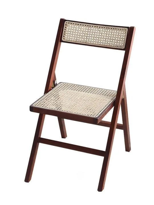 Vintage Garden Living Room Cane Rattan Wicker Wooden Folding chair