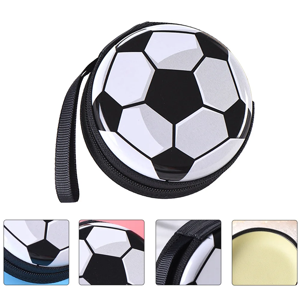 

4Pcs Creative Football Pattern Money Bag Sturdy Tinplate Coin Purse for Change Organization Compact Wear Resistant Non