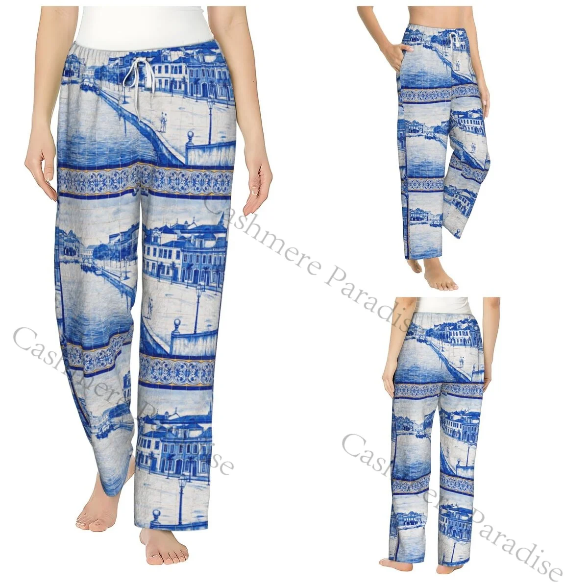

Aveiro Station Decor Women Sleep Pants Warm Flannel Lounge Pants for Winter Nights