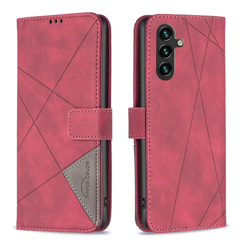 Luxury Leather Phone Case on For Samsung Galaxy A16 A06 A05 M35 M15 M55 C55 F55 F15 M62 F62 Couqe Magnetic Wallet Flip Cover - Image 3