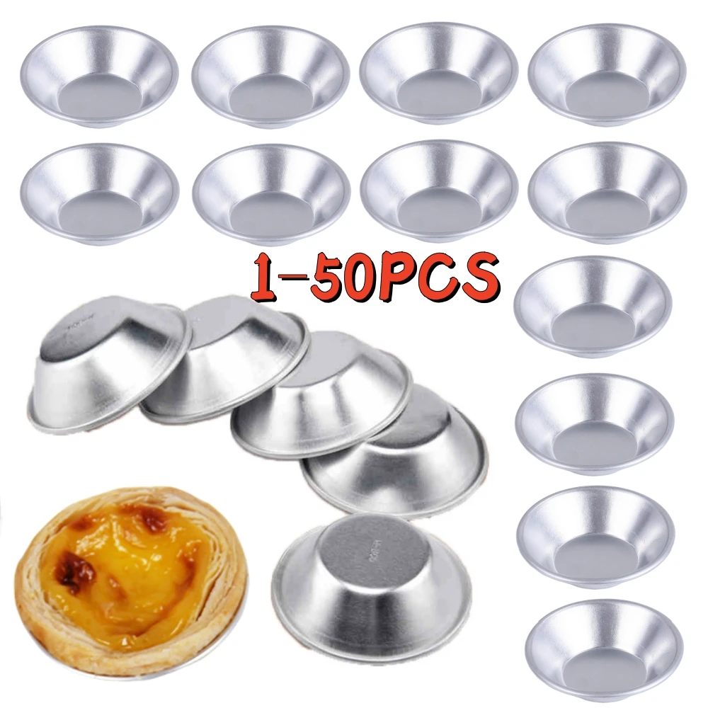Molde para magdalenas y tarta de huevo de estilo portugués de aluminio, molde para pastel de fruta, herramienta pequeña para hornear, horno pasteis de nata redondo para hornear