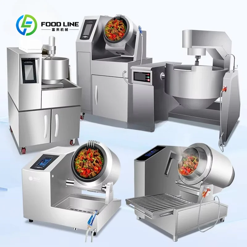 Customized Stainless Steel Automatic Commercial Kitchen Cooking Machine Equipment Large Stir-Fry Filling Cooking Wok Machine
