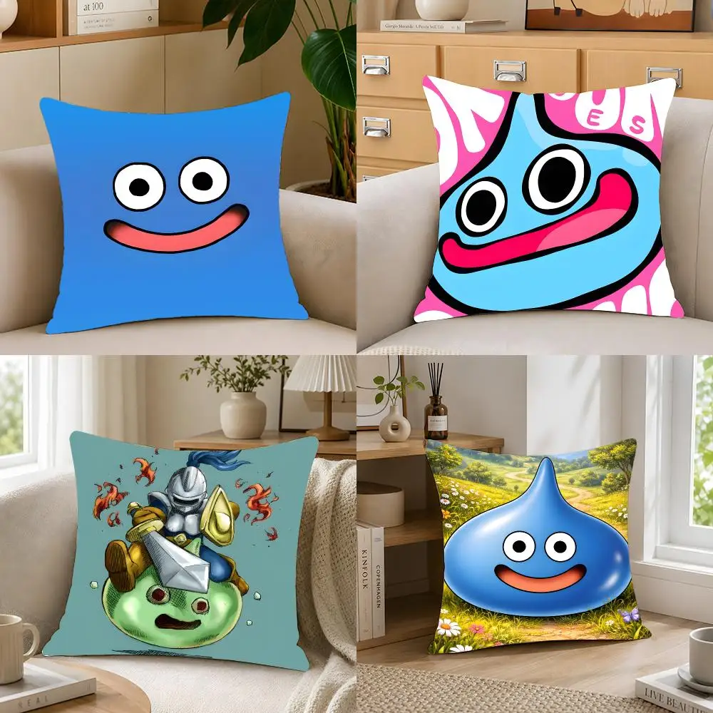 Adventurous Game D-Dragon Quest Rocket Slime Cushion Cover Crystal velvet sofa Aesthetic room decor Car seat back cushion