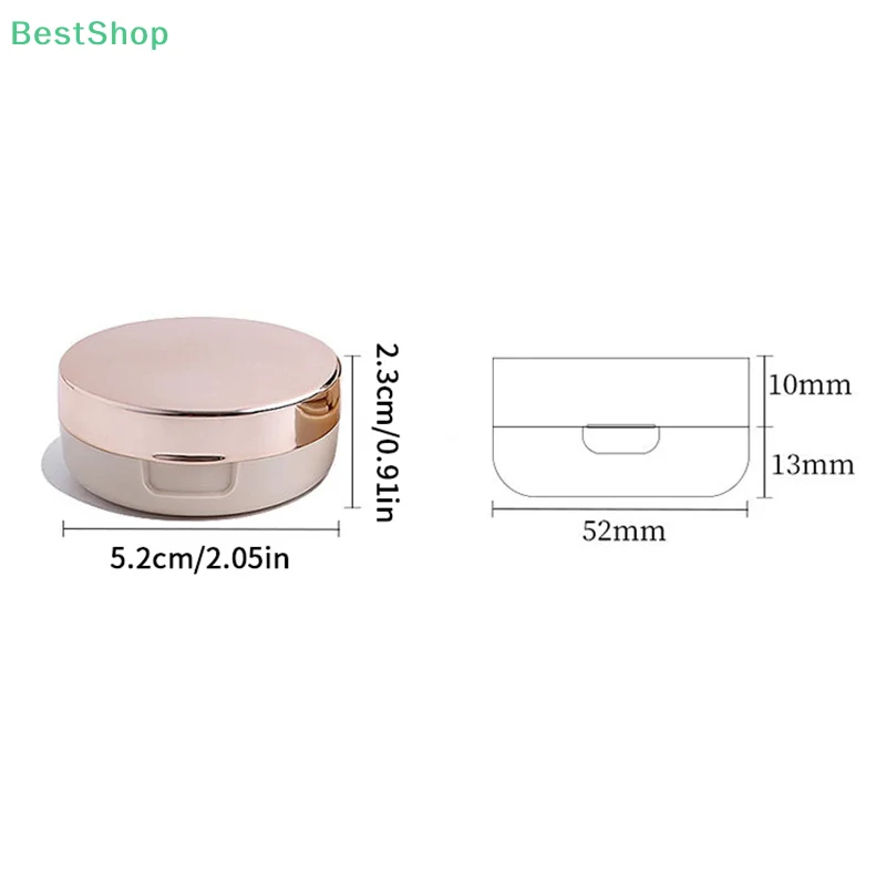♥ ♥ ♥ صندوق وسادة صغير مطلي بالذهب الوردي 6 جرام، صندوق عينات مستحضرات التجميل، صندوق فارغ دائري #6