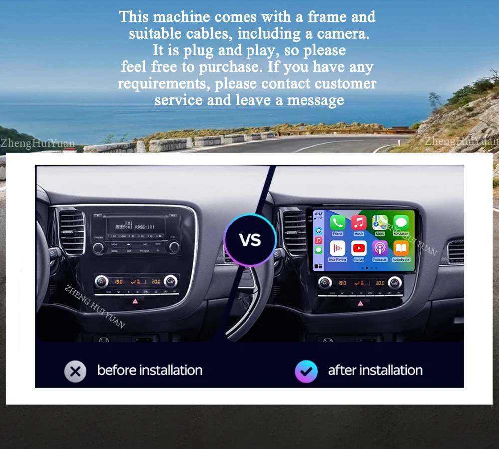 Android 16 12+256GB CarPlay Auto For Mitsubishi Outlander 3 III GF0W GG0W 2018 - 2021 Car Radio Multimedia Video Player stereo