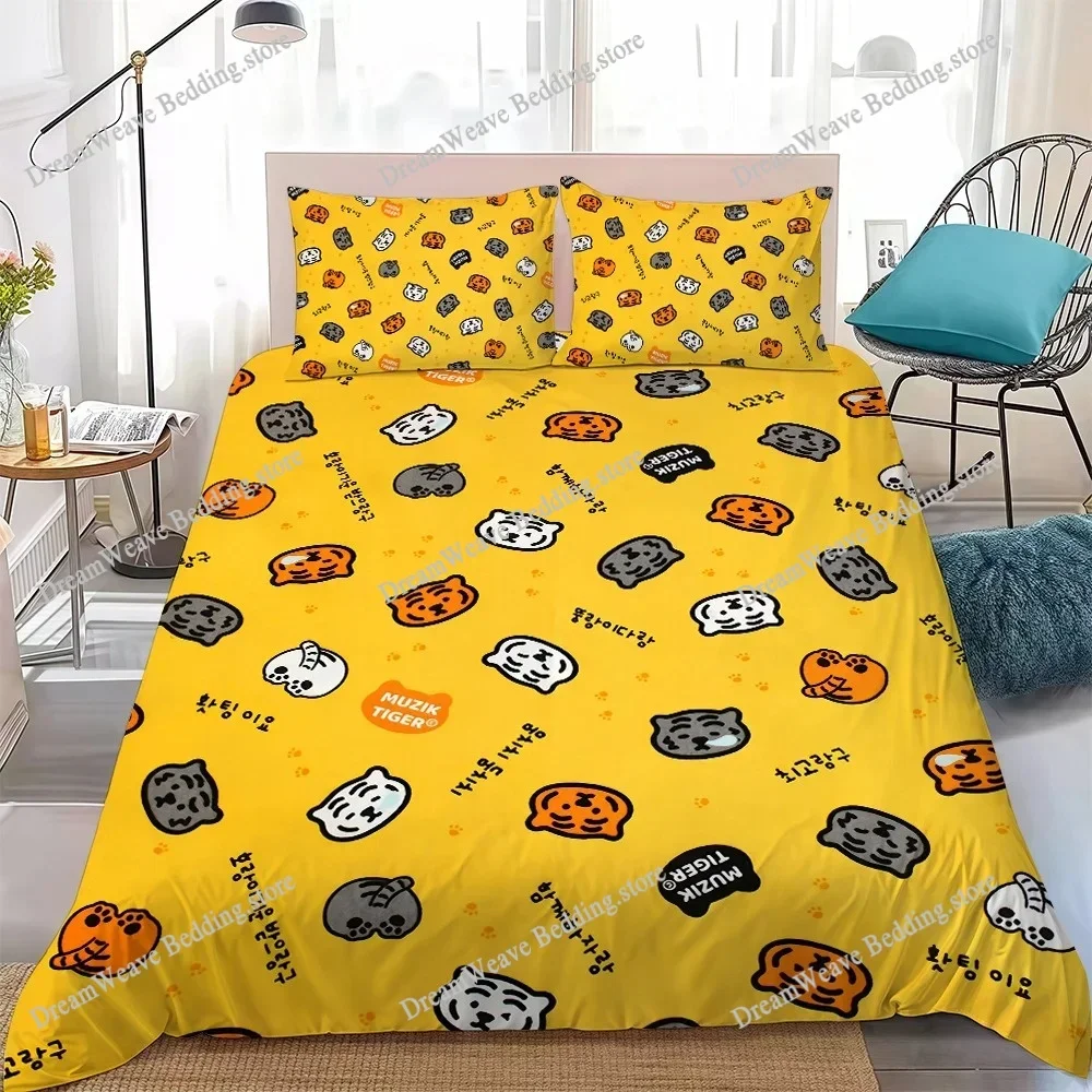Fashion Art M-Muzik T-Tiger Duvet Cover Set Home Style Bedding Soft Laundry Cotton Bed Student Dormitory GiftFQH