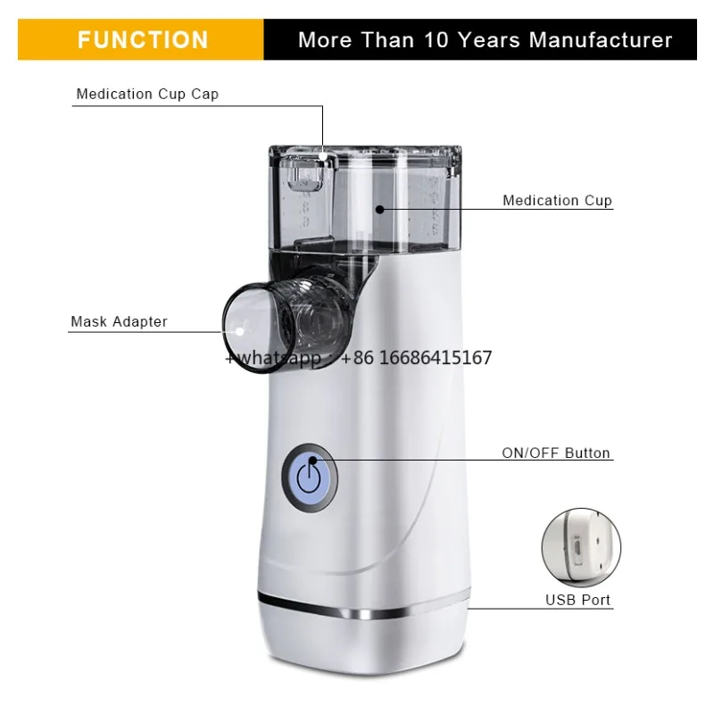 Home Use Inhaler Mesh Ultrasonic Small Size Diffuser Portable Nebulizer Machine For Liquid Medicine
