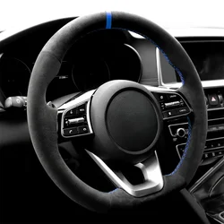 Custom DIY Soft Comfortable Suede Car Steering Wheel Braid Cover 100% Fit For Kia K5 Optima Ceed Forte Cerato 2019-2022
