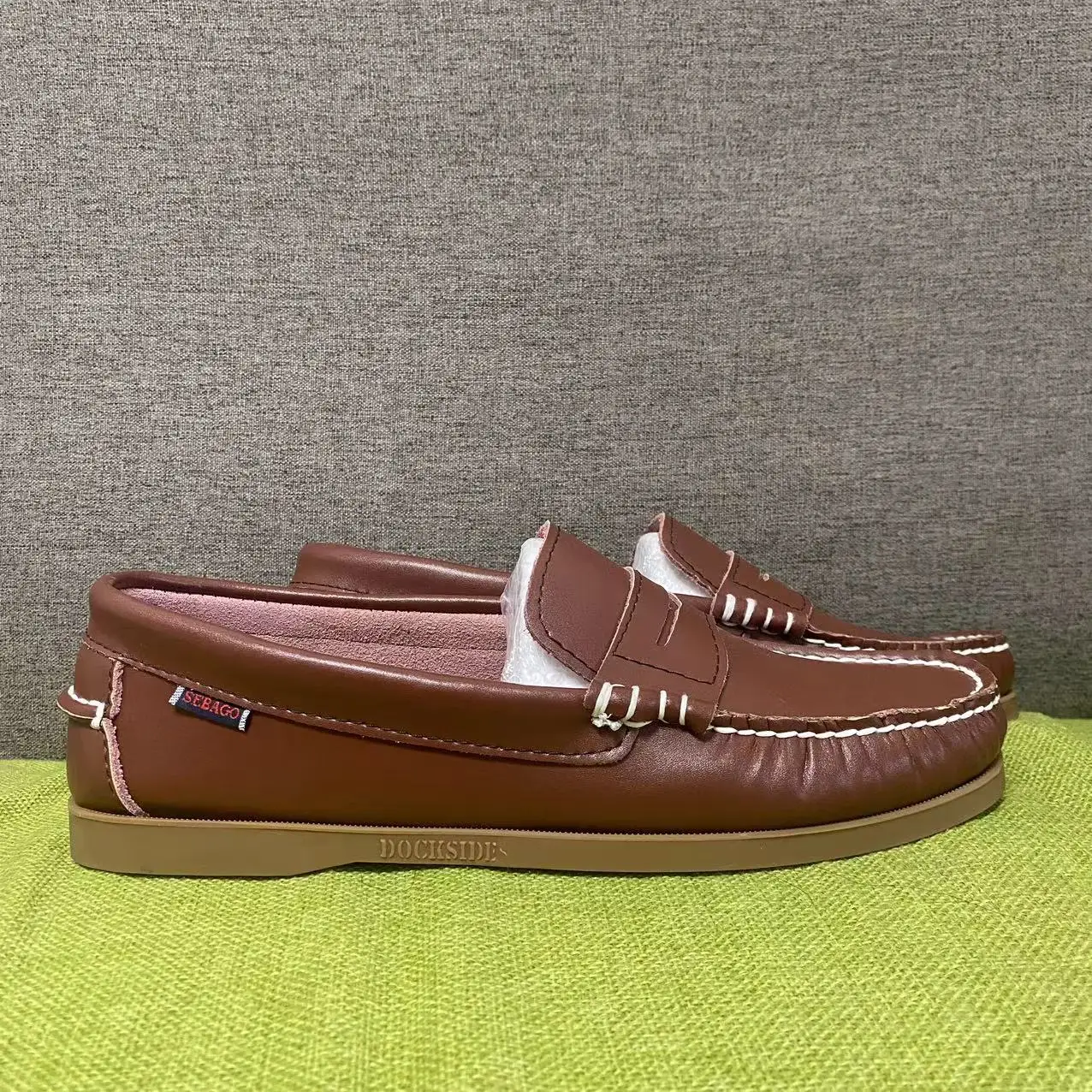 

Men Authentic Sebago Docksides Shoes - Premium Genuine Leather Moc Toe Lace Up Boat Shoes AC754