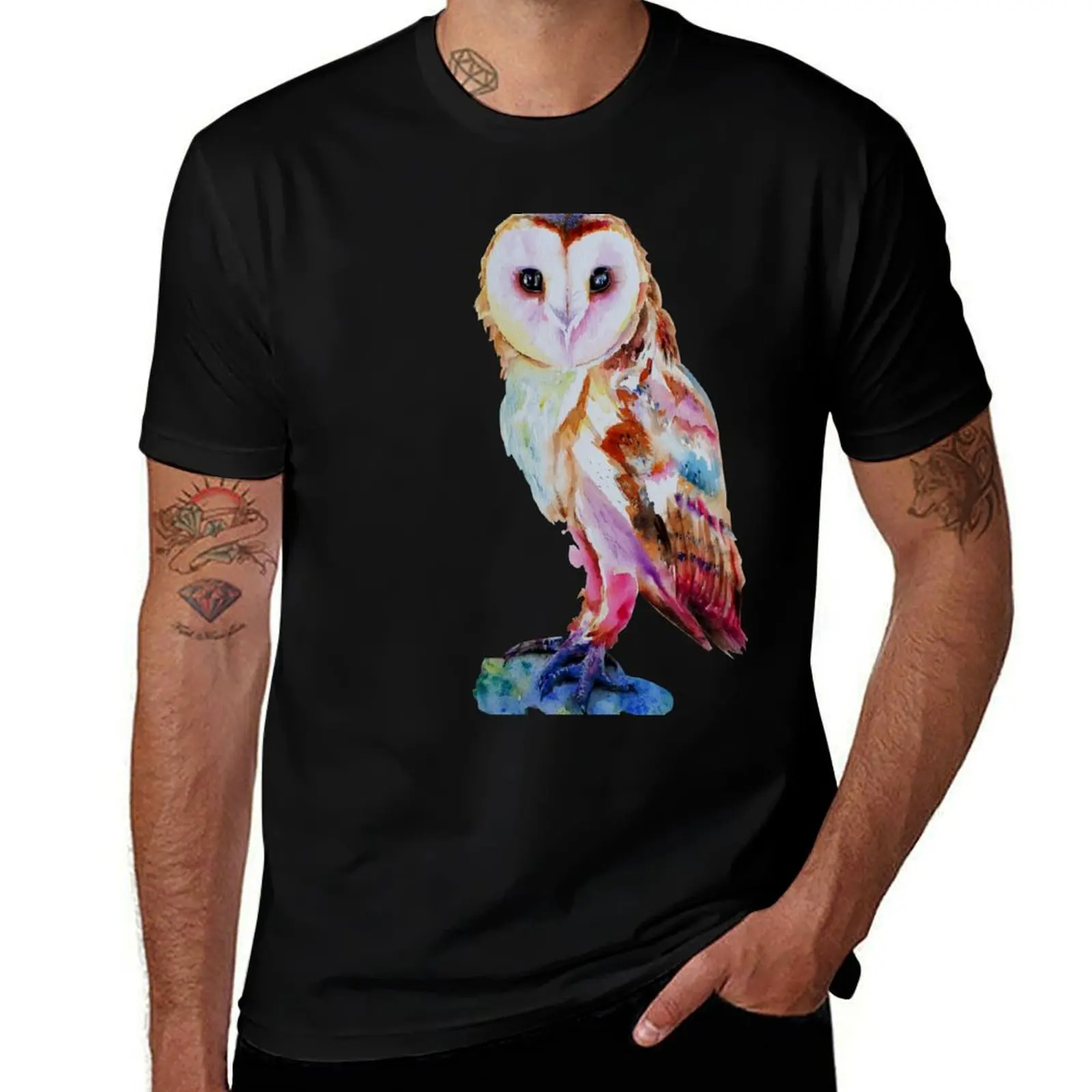 

Barn Owl T-Shirt Basic All Season Solid T-Shirt