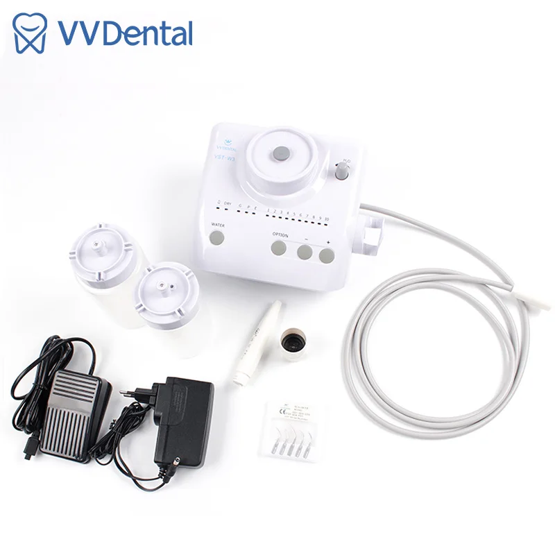 Ultrasonic Piezo Dental Scaler Handpiece 2*Bottles 5*Tips Fit SATELEC WOODPECKER DTE Cavitron Dental Equipment Machine Unit