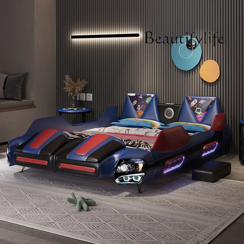 X36 Multifunctional Bed 1.2 Meters 1.5 Meters, With Storage Bluetooth Solid Wood Bed Cartoon Bed