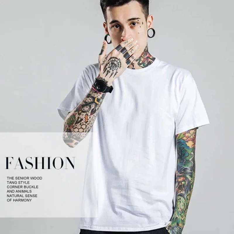 

Летняя мужская футболка с короткими рукавами, высококачественная чесаная хлопковая однотонная модная повседневная футболка с круглым вырезом, крутые женские/мужские топы, свободные