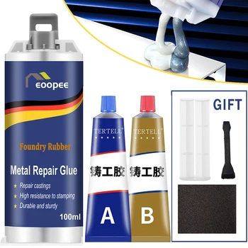 Cola forte para reparo de metal, cola para reparo de fundição, resistência ao calor, solda fria, agente de reparo industrial