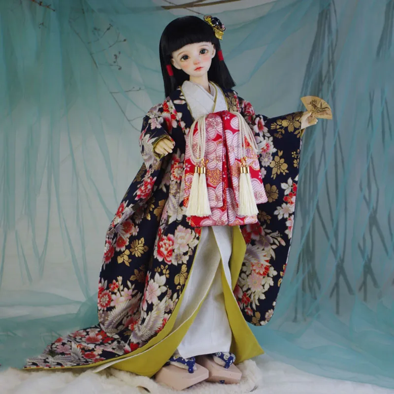 1/4 1/3 Scale Ancient Costume BJD Clothes Japanese Oiran Kimono Outfit For MSD SD13 Big Girl POPO68 Uncle Doll Accessories C2225