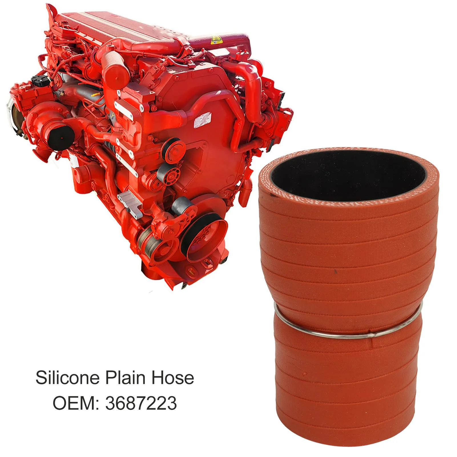 

Silicone Plain Hose Flexible Pressure Resistance Leakproof Heatproof 3687223 For ISX15 Engine Plain Pipe