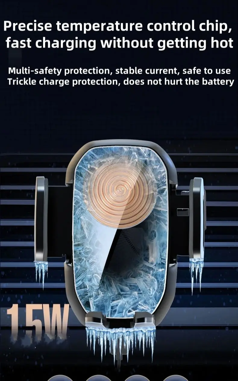 

Car Phone Holder Stand 15W Wireless Charging Stand Air Vent Car Mount For iPhone 15 Samsung Xiaomi Car Phone Holder Bracket 15W