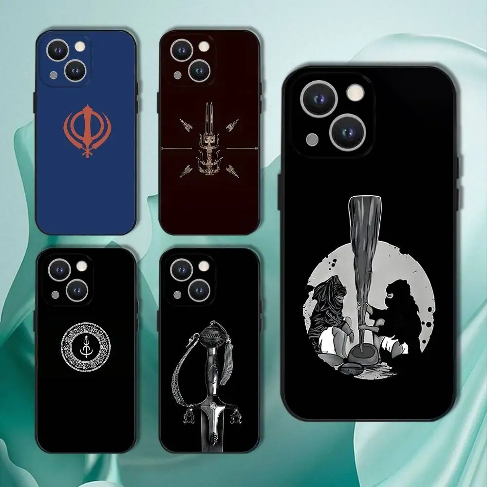 

Sikh Khanda Sikhism SOVEREIGN Phone Case For iPhone 17,16,15,14,13,12,11,Pro,XS,Max,XR,Plus,E,SE4,Mini Black Soft Cover