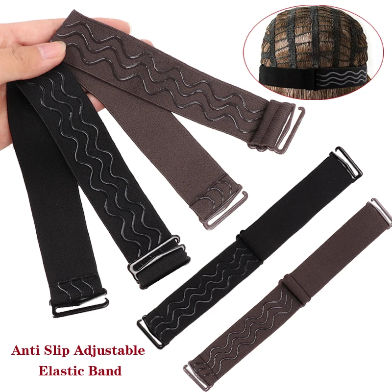

Nunify 1Pcs Adjustable Strap With Hooks Detachable Wig Band For Making Wigs Non-Slip Black Wig Accessory With Silicone Strips