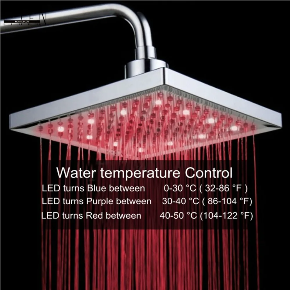 Vidric 3 Colors LED square shower head 8