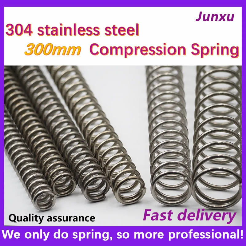 304 Stainless Steel Length 300mm 1pcs  Compression Spring Wire Diameter 1.2mm 1.5mm 2m Length 300mm Outer Diameter 6-30mm