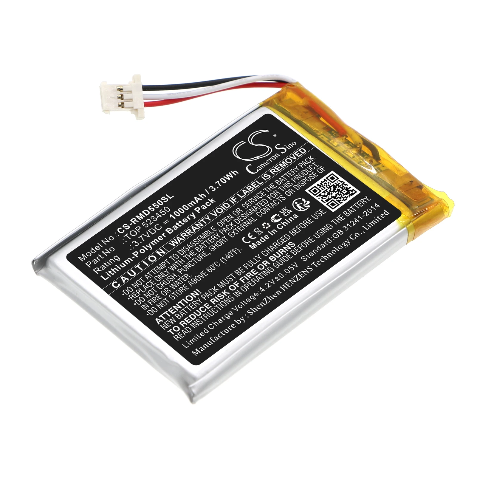 CS Replacement Battery For Rand McNally TND-540 TND-550 1000mAh / 3.7Wh